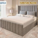 Luxury Ottoman Wingback Plush Velvet Upholstered Bed Frame