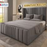 Manchester Winged Plush Velvet Upholstered Bed Frame